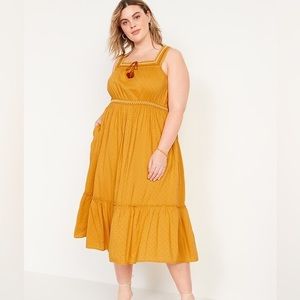 NWT Old Navy Yellow Peasant Boho dress. Size L